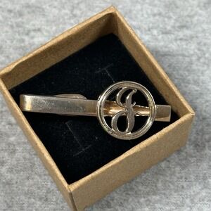 Vintage Gold-Tone Circle "G" Monogram Tie Clip Stylish Accessory for Men